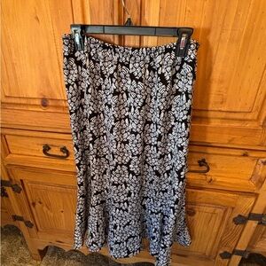 Christopher & Banks Floral Black and White Skirt.
